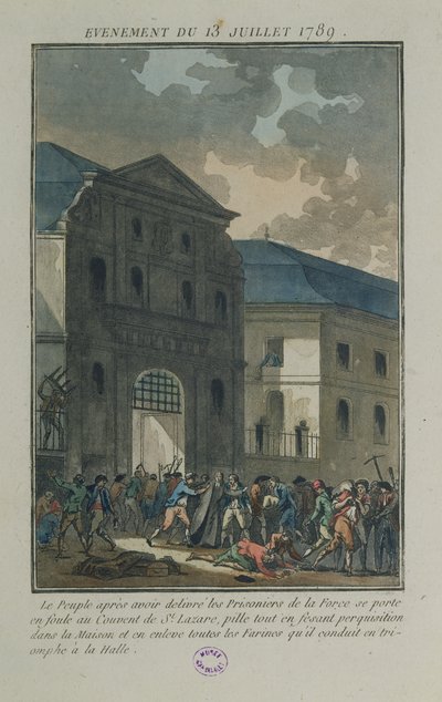 Il saccheggio del convento di Saint-Lazare, 13 luglio 1789 da Jean Francois Janinet